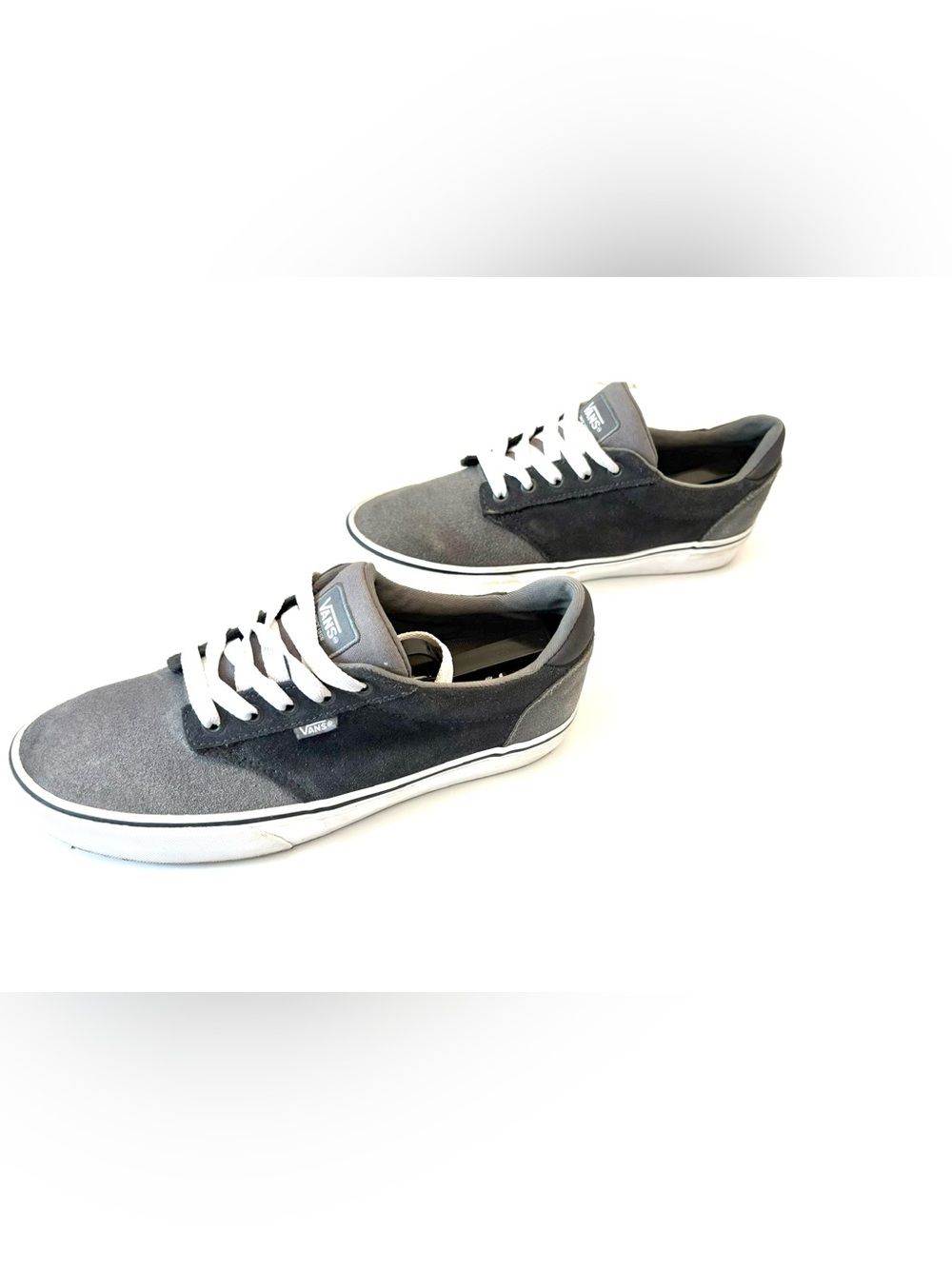 Vans Gray Suede Low-Top Sneakers with White Laces - Picture 4 of 9